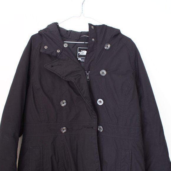 The North Face black double breasted down winter coat parka with hood - Picture 2 of 10